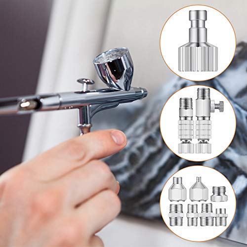15 Pieces Airbrush Adapter Set Airbrush Quick Release Coupling Disconnect Adapter Kit Airbrush Quick Release Disconnect Fitting Connector Set Female Connectors For Air Compressor And Airbrush Hose #TOP4