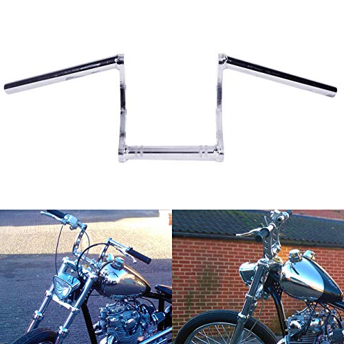 INNOGLOW Motorcycle Handlebars 26mm(1") Handlebar Drag Z Bars Chrome fit for Harley Yamaha Suzuki Kawasaki Ducati Dirt Bike/Street Bike/Naked Bike/Chopper/Bobber/Cafe Racer