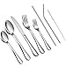 MIUVA Portable Utensils, Travel Camping Cutlery Set, 8-Piece Including 2 Fork,2 Spoon,2 Straws,Knife and Cleaning Brush,Stainless Steel Flatware Set with Carrying Bag,Dishwasher Safe