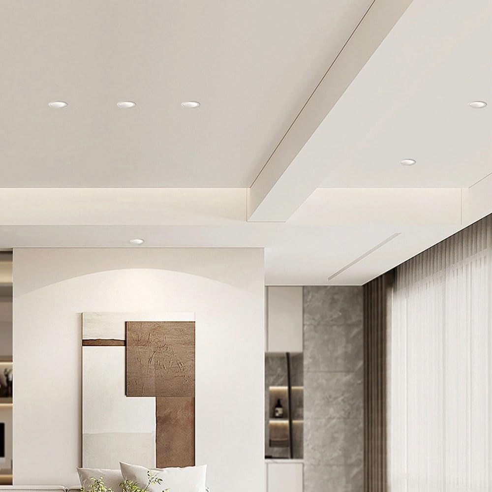 Flush Mount Ceiling Downlight, 7W Dimmable Ceiling Spotlight, Led Recessed Lighting, Accent Lamp, Hallway Lighting Fixture, Directional Spotlights for Living Room Bedroom Entryway 9 Pack