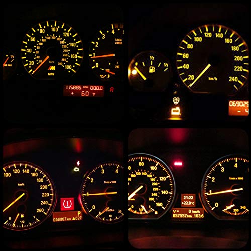 Image of WLJH Yellow T4.2 Neo Wedge LED HVAC Climate Control Bulb with 10mm Base | 3030 SMD, T1.25 and T1-1 /4, 9454848, Dash Cluster and Clock Light, A /C Panel, Switch and Indicator Lights, Dimmable, 10-Pack