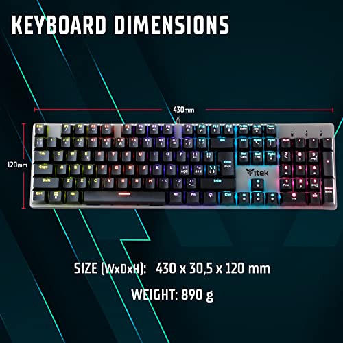 Tastiera Gaming X10 Meccanica, Switch Blu, con 104 tasti, iluminazione Rainbow LED con 12 modalità - Tastiera gaming - Immagine 5