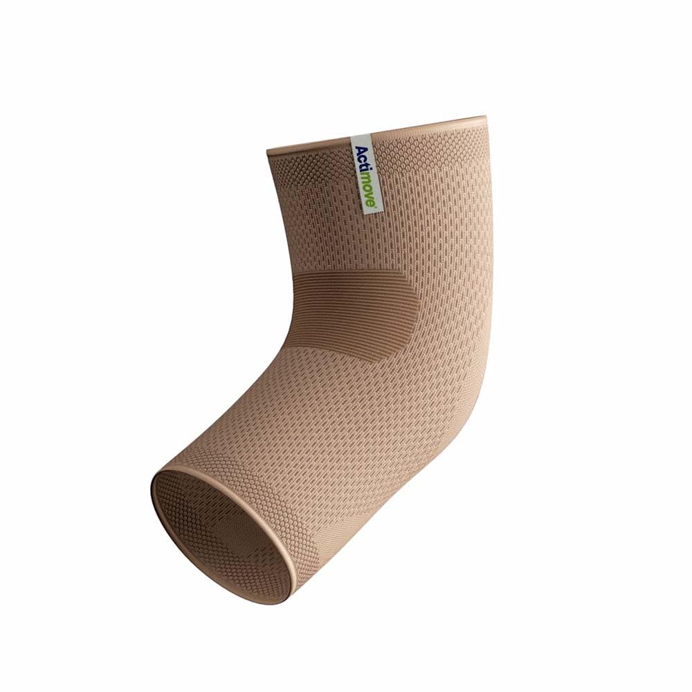 Actimove Everyday Supports Elbow Brace for Men/Women | Slip-On Elbow Support for Tendonitis, Tennis Elbow Brace, Golfers Elbow Treatment, Arthritis, Workouts, Overuse | Universal, Beige, Small