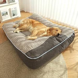 Hruile Großes Hundebett Sofa Warm Weich Haustierschlafkissen Orthopädische Hundebox-Matratze Matte Beruhigendes Haustierbett Couch mit rutschfester Unterseite Anti-Angst-Welpen-Kissen (80 * 64 * 18 cm