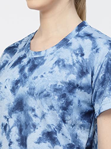 Image of UZARUS Women's Regular Fit Printed Half Sleeves Round Neck Gym Sports T-Shirt