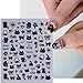 Cat Nail Stickers - 8 Sheets Cute 3D Self Adhesive Gold Silver Black White Cat Design Decals for Kids, Girls, Women DIY Nail Decoration