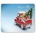 Produktbild Weihnachtsmausunterlage, roter klassischer Kleintransporter mit Baum-Geschenken und Verzierungen Bild des verschneiten Winters Tages, 25 x 30 cm rutschfestes GummiMousepad