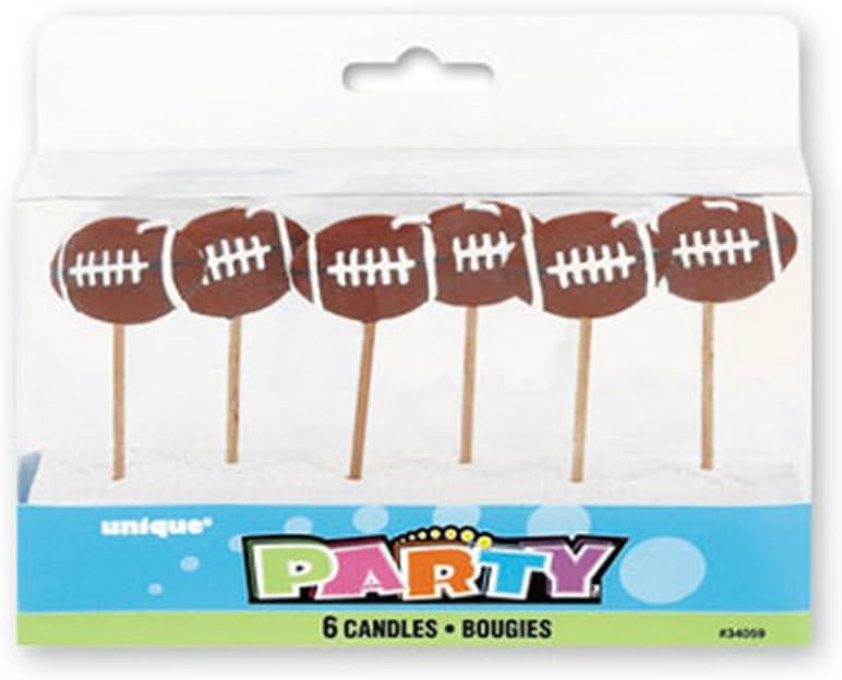 Football 'Spiral' Pick Candles (6ct)