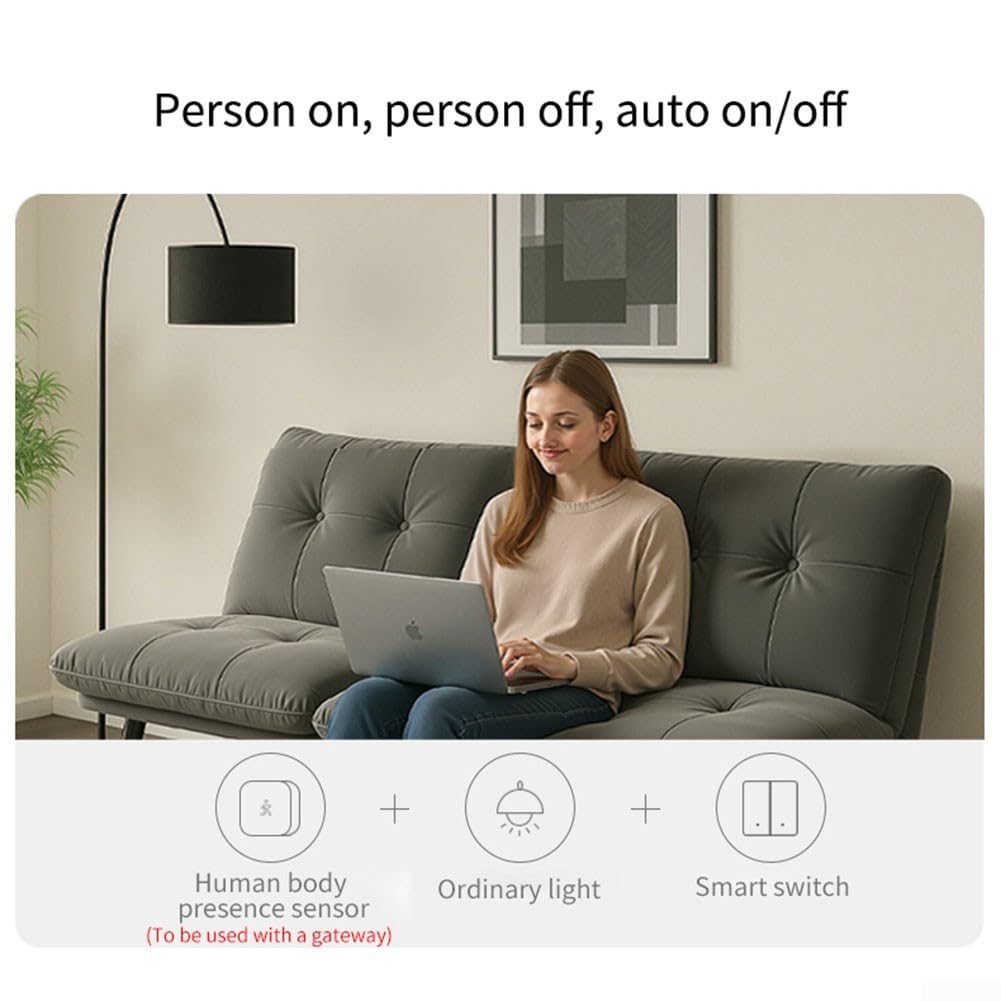 Detección de movimiento para Tuya, para sensor de presencia humana inteligente ZigBee, detector de movimiento WiFi para interiores con notificación de aplicación para seguridad en el hogar