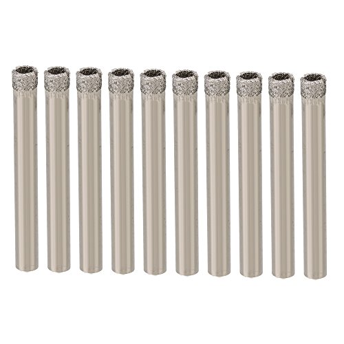 Pack de 10 brocas hole saw diamantadas de 6 mm para vidrio, cerámica y baldosas miniatura 1