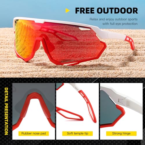Baseball Sunglasses for Men Women, Cycling Sunglasses for Outdoor Sports Softball Running Biking Lunette de Soleil Sport by SINSPORT eyewear - Image 6