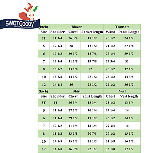 Swotgdoby Boys Slim Fit Suits 4 Pieces Blazer Vest Pants Bowtie Jacket With Gold Rims For Wedding Party Prom #TOP6