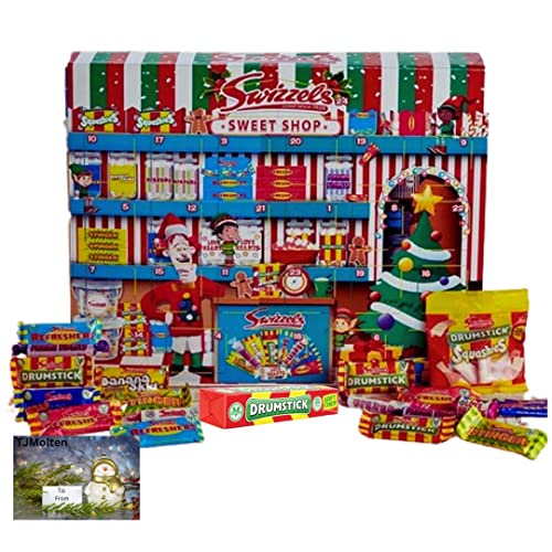 Swizzels Sweets Advent Calendar 2023 - Retro sweets advent calendar | Countdown to Christmas selections sweets | Gluten Free Advent Calendar for Kids Men Women with gift tag 220 g (swizzels advent)