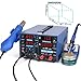 YIHUA 853D USB 3A-Three Tools- Soldering Station, Hot Air Rework Station and Power Supply 0~3A, 0-15V with output and test modes. Also ºC/°F display, Digital Cal, Sleep Function