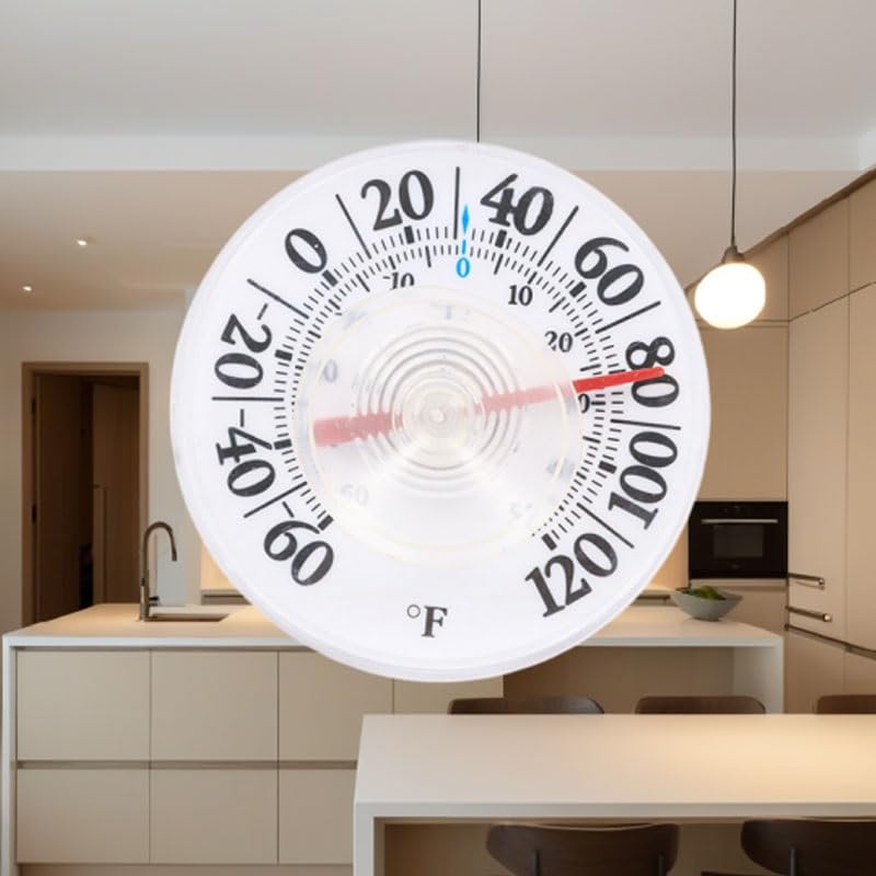 Outdoor Dial Pointer Type Thermometer Measures Temperature Outdoors Attaches to The Wall Outside The Window