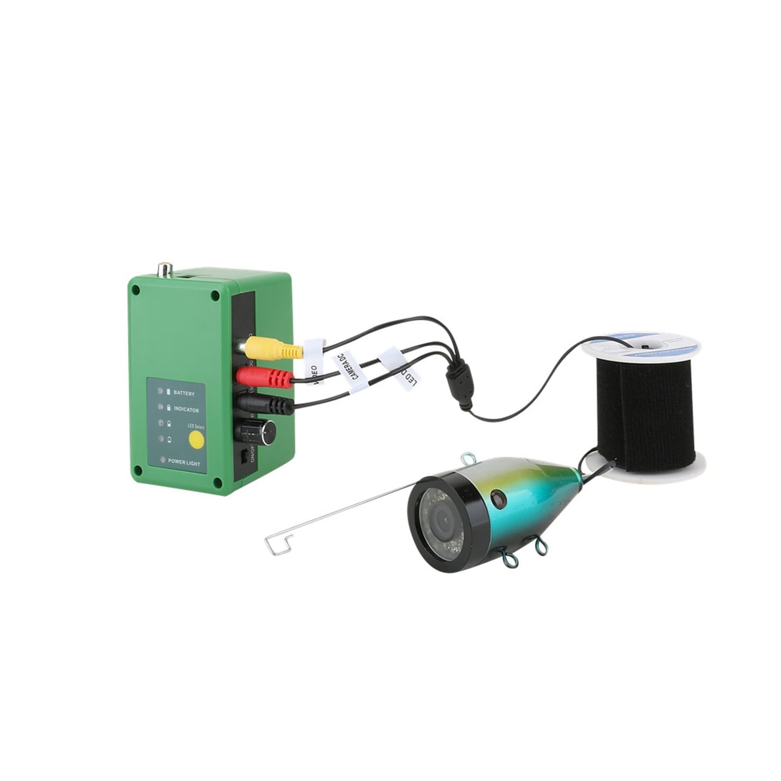 Telecamera Subacquea Pesca, 9 pollici DVR Fish Finder Pesca subacquea 1080P Fotocamera HD 1280 * 720 15 LED bianchi + 15 pezzi Lampada a infrarossi 15 m Fotocamera for la pesca(30m cable with DVR)