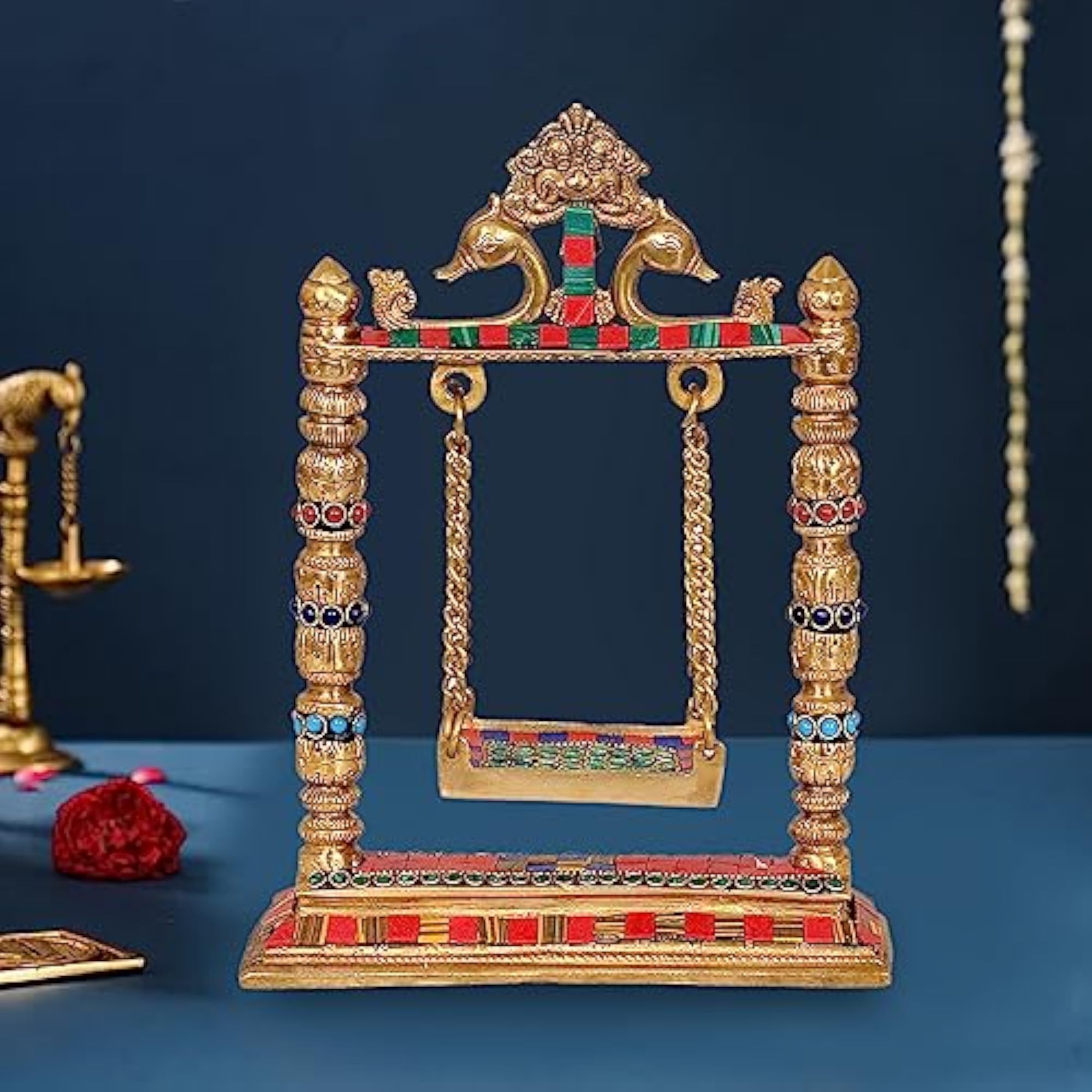 Brass Swing Jhula for Ladoo Gopal Idol, Gift