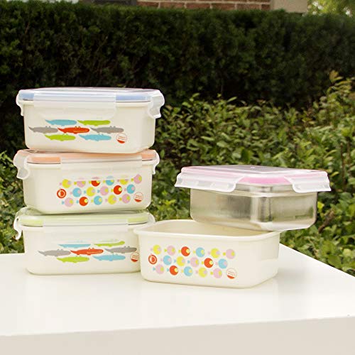 Innobaby Keepin' Fresh Stainless Bento Snack Or Lunch Box With Lid For Kids And Toddlers 15 Oz, Bpa Free Food Storage, Pink Fish #TOP3