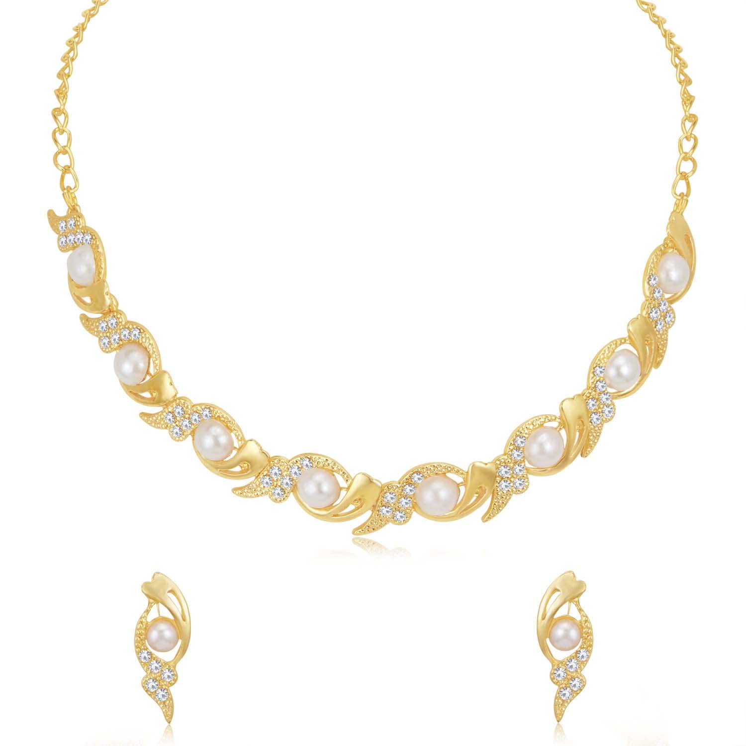 Sukkhi Lovely Gold Plated Pearl Necklace Set for Women (NS100631), Free Size (B09MFGX4H2) Amazon Price History, Amazon Price Tracker
