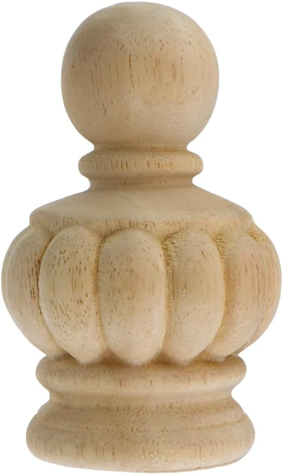 Coshar Wood Finials Decorative, Bed Post Finials Round Curtain Rod End Caps 5 Inch Wood Finials for Curtain Rods Wooden Finials for Indoor Home DIY Crafts (Style B, 5")