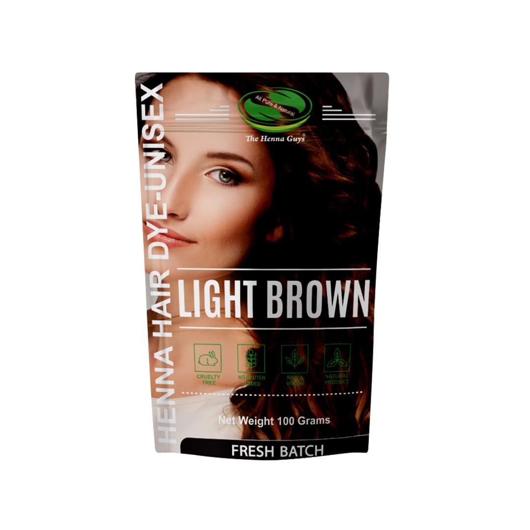 1 Pack Of Light Brown Henna Hair & Beard Color/Dye 100 Grams – Natural Hair Color, Plant-based Hair Dye – The Henna Guys