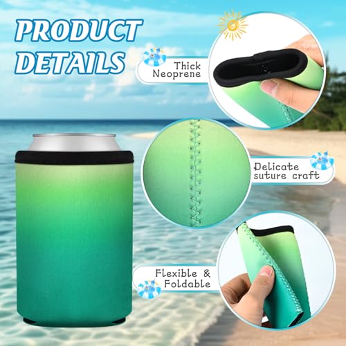 6 Pack Insulated Can Cooler Sleeves, Blank Sublimation Neoprene Iced Drink Holder for Cold Beer or Soda, 12oz Standard Beverage covers for Summer Parties, Wedding Supplies(Gradient Set)