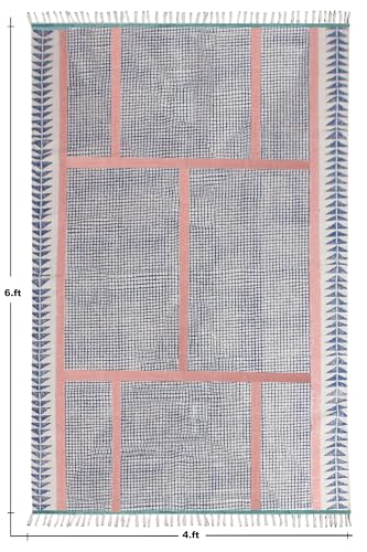 Alfombra pasillo de 2.6 x 4 pies lavable de algodón para cocina y dormitorio 4