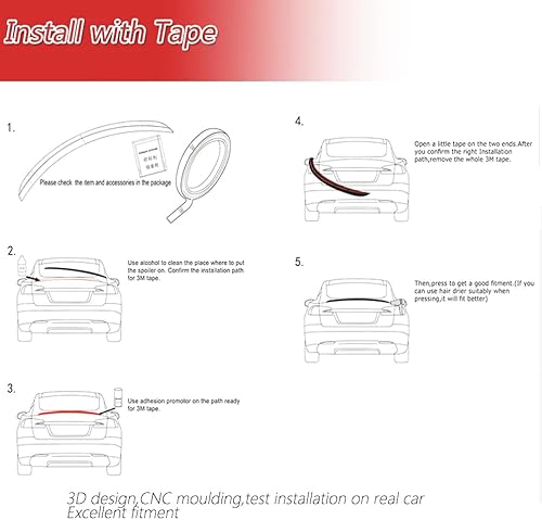 Miniatura 8 de Alerón de tronco de fibra de carbono para Audi S5 2 puertas Coupe 2008-2016 Highkick tapa de maletero Spoiler Wing Lip Boot Lid Factory Outlet