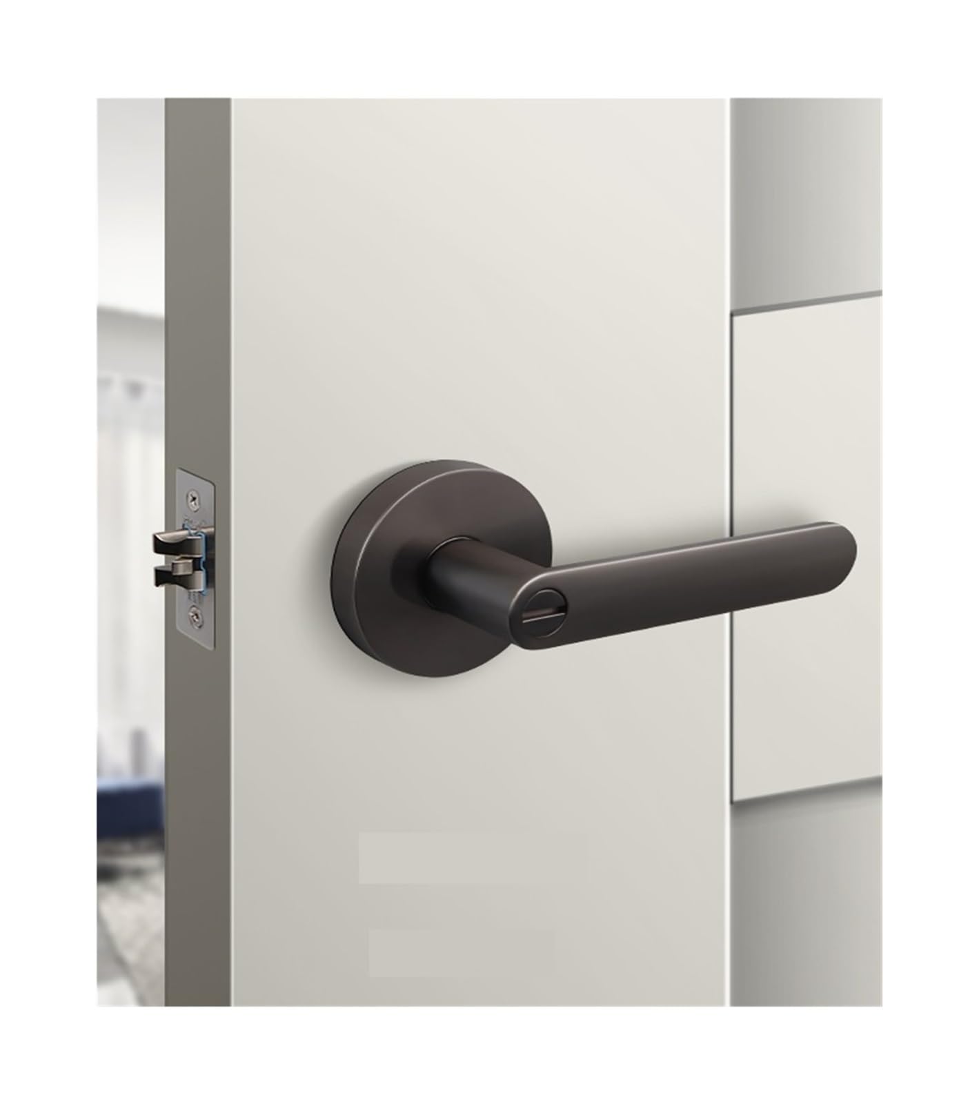 SJLOYNWQ Interior Door Lock Three-Pole Handle(Gray-keyless)