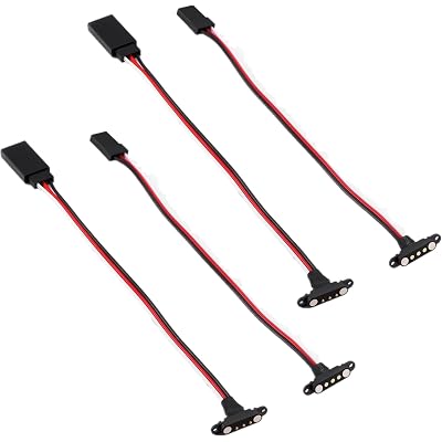 2 Sets Universal Magnetic Extension Cable JR ZH1.5 Wire Connector for RC Models Car Planes Drones (JR Wire)