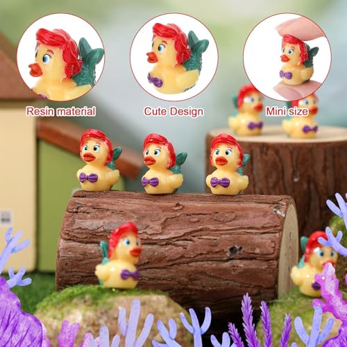 Image of 50 Pcs Mermaid Ducks Toy Figures, Mini Mermaid Resin Ducks Bulk, Tiny Mermaids Figurine Dress up Duck Toy for Party Favors