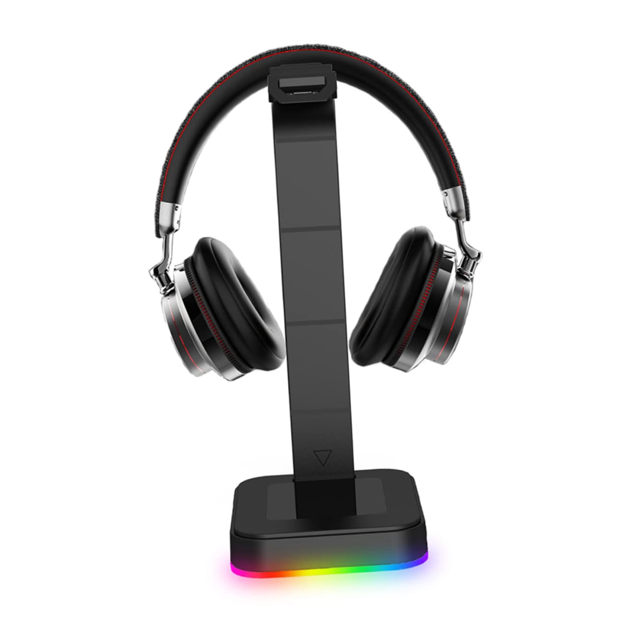 Hemobllo Headset Tischständer mit RGB Beleuchtung und Dual USB Hub, Schwarz