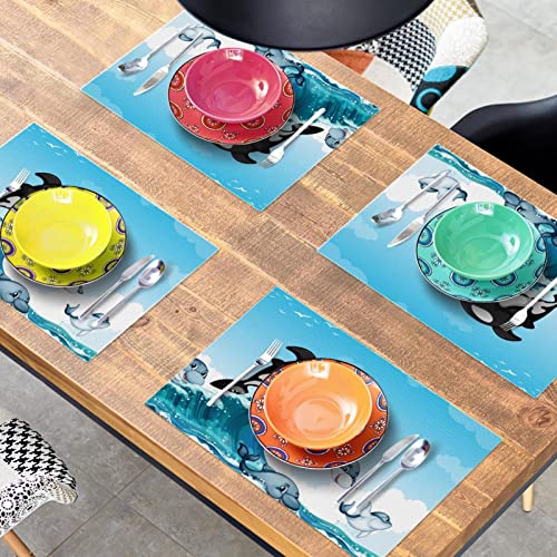 Set de table dauphin en tissu Oxford imperméable et thermorésistant - 8