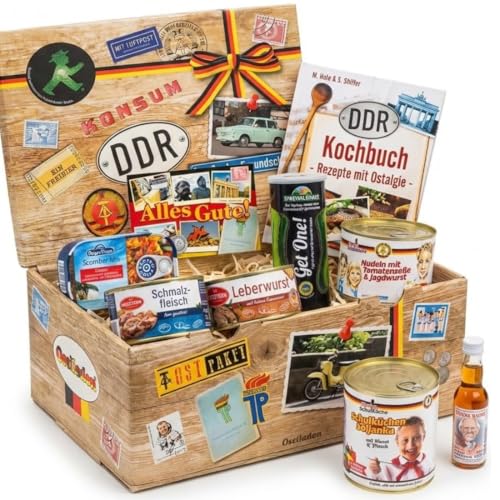 DDR-Geschenkbox mit ostdeutschen Waren