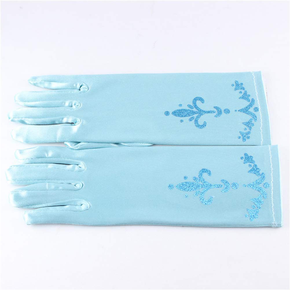 Guantes de princesa Elsa de satén para vestir, accesorios de fotografía para fiestas, niños 4-12 años