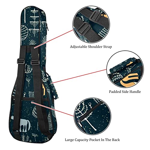 Housse de transport pour ukulélé – Motif animaux de la forêt – Pour concert soprano ténor – 58,4 cm – Épaisseur : 10 mm… - Les Beatles, Paul McCartney, John Lennon, RIngo Starr, George Harrison Housse de transport pour ukulélé - Motif animaux de la forêt - Pour concert soprano ténor - 58,4 cm - Épaisseur : 10 mm… – Image 4