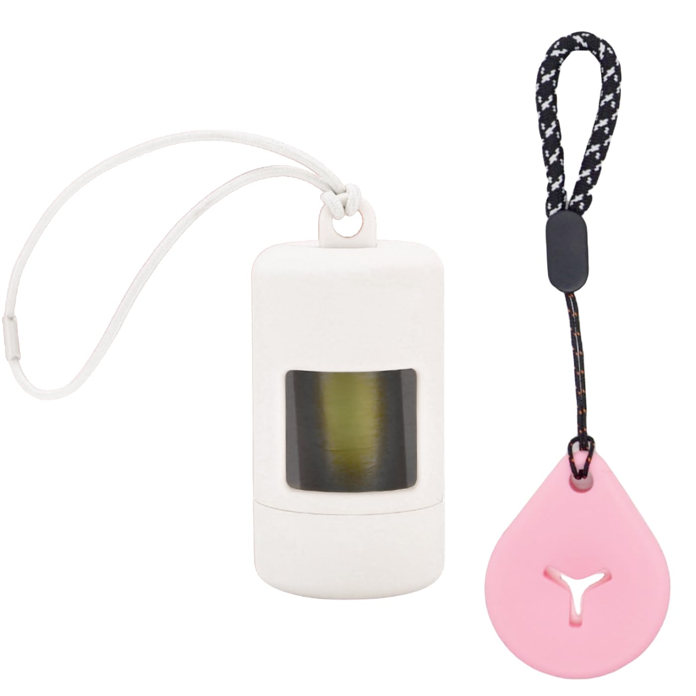 QMEAKMONY Dog Poop Bag Holder for Leashs Compact and Lightweight Dog Poop Bag Dispenser Dog Waste Bag Holder Easy Replacement and Cleaning with 1 Dispenser and 15 Bags. (White)