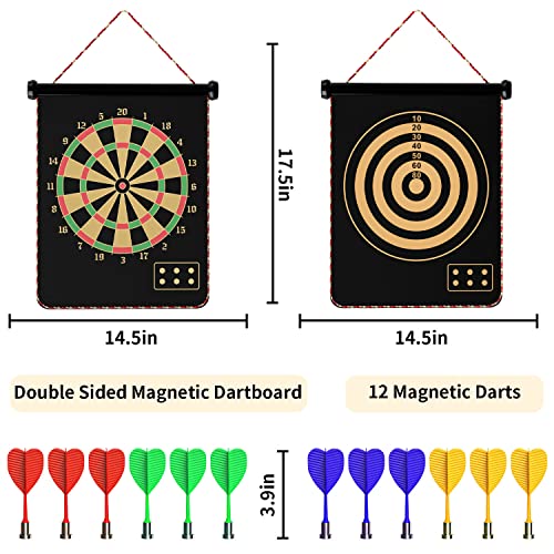 Mixi Magnetic Dart Board Outdoor Game for Kids with 12 Darts, Best Toys Gifts for Teenage Boys Girls Age 5 6 7 8 9 10 11 12 13 14 15 16 Years4