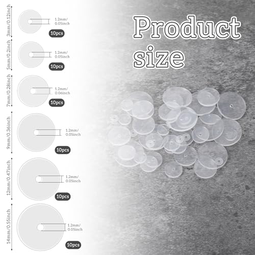 Clear Piercing Disc for Piercing Bump Silicone Healing Non Pull Piercings Discs Pressure Silicone Earrings Clear Disc Pads for Keloids Healing Pads, 30Pcs 3mm/5mm/7mm/9mm/12mm/14mm2