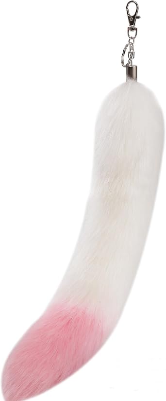 Fluffy Wolf Tail Keychain Realistic Faux Fur Cosplay Accessory Hook Cruelty-Free Fox Tail Handbag Charm for Women