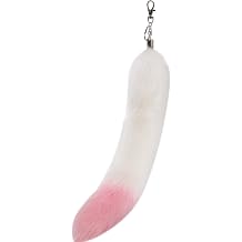 Fluffy Wolf Tail Keychain Realistic Faux Fur Cosplay Accessory Hook Cruelty-Free Fox Tail Handbag Charm for Women