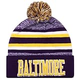 MIXNUS Baltimore Beanie Hat Football Knit Hats Winter Cuffed Stylish Beanie Cap Sport Fans Fashion Toque Cap