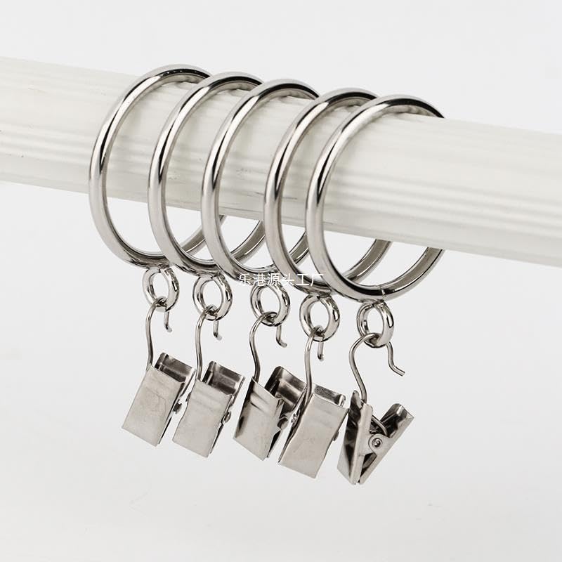 3,5~5,0 cm 10~100 Piezas Varios Anillos con Ojales para Cortinas Anillos de Cortina de Metal con Clips Anillo de Cortina con Ojales de plástico para Cortinas Colgantes