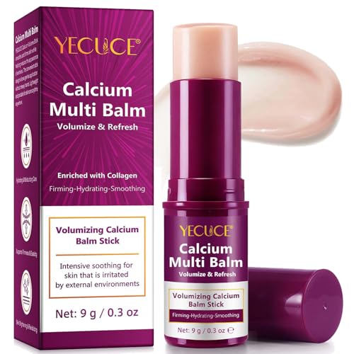 Calcium Multi Balm Stick - Coréen Tout-en-Un Bâton de Soin avec Collagène Hydratant, Raffermissant et Anti-Âge pour Yeux, Cou & Visage