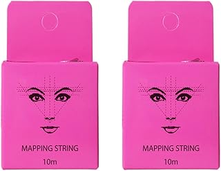 Lurrose 2 Boxes Eyebrow Mapping String for Microblading Pre- Inked Brow Mapping String Cruelty Free For Permanent Makeup Cosmetics Tools 10m Pink