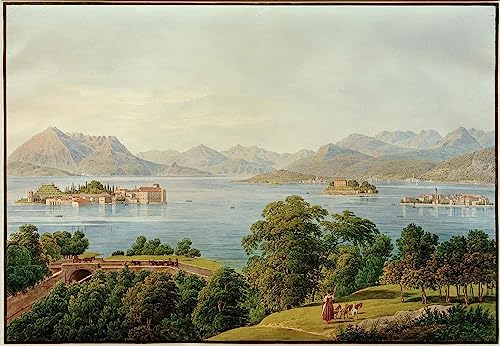 Peinture sur toile style nordique Lac Majeur pour créer un salon apaisant