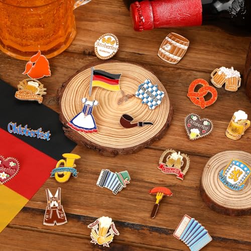 SANNIX 60Pcs Oktoberfest Pins, Bavarian Label Pins for Backpacks, Beer Festival Brooch Oktoberfest Party Favors Badges for Clothes Bags Hats Accessories, 30 Styles3
