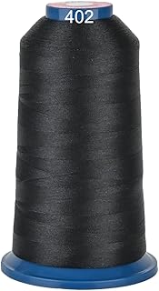 RICHWORD Hilo de bordado de poliéster de 4000 m (4374Y), 40 W, para máquinas comerciales de múltiples agujas y una sola aguja, color negro 0402