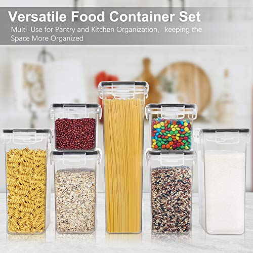 Airtight Food Storage Containers With Lids, Pantrystar 7 Pcs Bpa Free Kitchen Storage Containers For Spaghetti, Pasta, Dry Food,Flour And Sugar, Plastic Canisters For Pantry Organization And Storage #TOP3