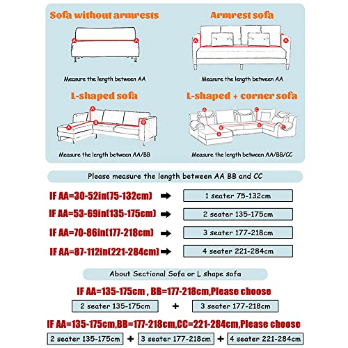 Shukii Stretch Couch Covers Printed Sofa Covers For 3 Cushion Slipcovers Universal Furniture Protector With 1 Pillowcases (3-Seater 70-86 Inch) #TOP1